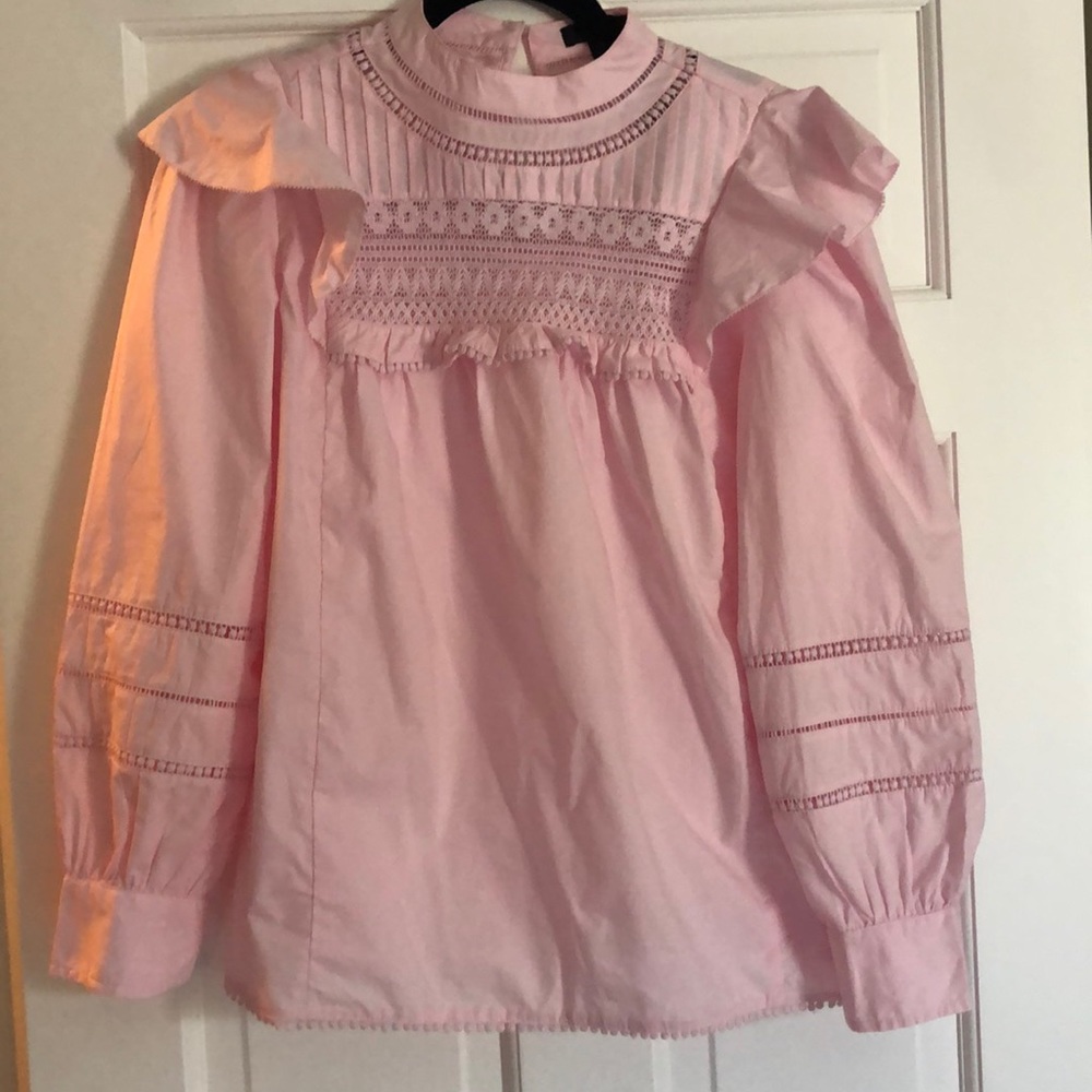 J.Crew Eyelet Ruffle Blouse | Blush | S